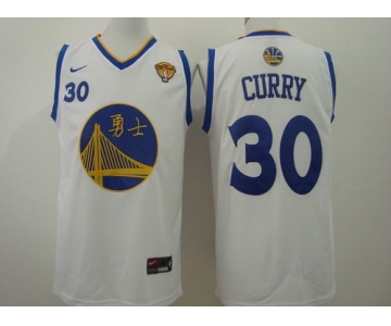 Men's Golden State Warriors #30 Stephen Curry Chinese White Nike Authentic Jersey