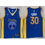 Men's Golden State Warriors #30 Stephen Curry Royal Stitched Jersey