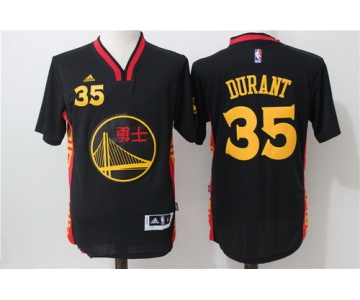 Men's Golden State Warriors #35 Kevin Durant Black Adidas Revolution 30 Swingman 2015 Chinese Fashion Stitched NBA Jersey