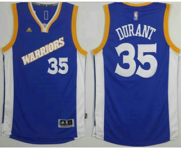 Men's Golden State Warriors #35 Kevin Durant Blue Retro Stitched 2016 NBA Revolution 30 Swingman Jersey