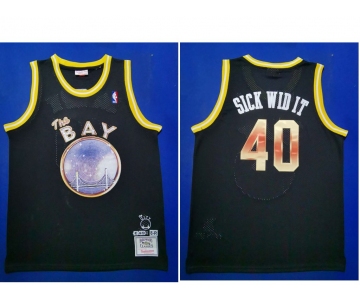 Men's Golden State Warriors #40 Sick Wid It E-40 X Limited Edition Black Jersey