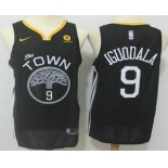 Men's Golden State Warriors #9 Andre Iguodala Black 2017-2018 Nike Swingman Rakuten Stitched NBA Jersey