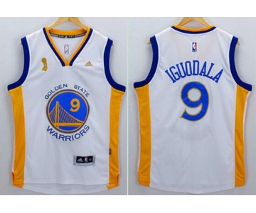 Men's Golden State Warriors #9 Andre Iguodala White 2015 Championship Patch Jersey