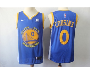 Men's Nike Golden StateWarriors #0 DeMarcus Cousins Royal Nike Swingman Jersey