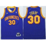 Men's San Francisco Warriors #30 Stephen Curry San Francisco Blue Hardwood Classics Soul Swingman Throwback Jersey