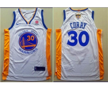 Nike Golden State Warriors #30 Stephen Curry White City Edition 2018 NBA Finals Nike Swingman Jersey