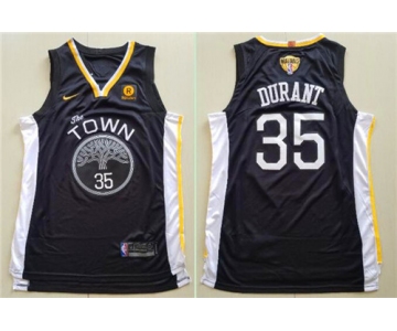 Nike Golden State Warriors #35 Kevin Durant Black City Edition 2018 NBA Finals Nike Swingman Jersey