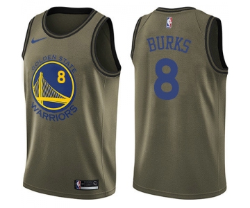 Nike Warriors #8 Alec Burks Green Salute to Service NBA Swingman Jersey