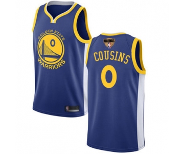 Warriors #0 DeMarcus Cousins Blue 2019 Finals Bound Basketball Swingman Icon Edition Jersey