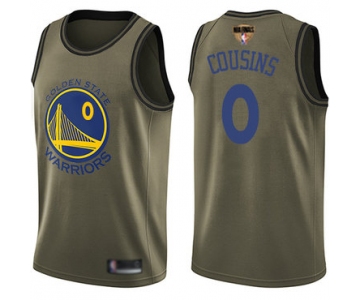 Warriors #0 DeMarcus Cousins Green 2019 Finals Bound Basketball Swingman Salute to Service Jersey