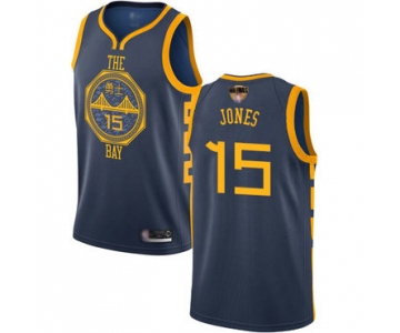 Warriors #15 Damian Jones Navy 2019 Finals Bound Basketball Swingman City Edition 2018-19 Jersey