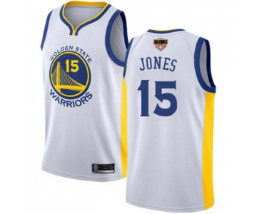 Warriors #15 Damian Jones White 2019 Finals Bound Basketball Swingman Association Edition Jersey