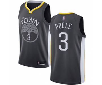 Warriors #3 Jordan Poole Black Basketball Swingman Statement Edition Jersey