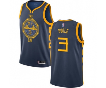 Warriors #3 Jordan Poole Navy Basketball Swingman City Edition 2018-19 Jersey