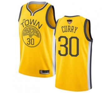 Warriors #30 Stephen Curry Gold 2019 Finals Bound Basketball Swingman Earned Edition Jersey