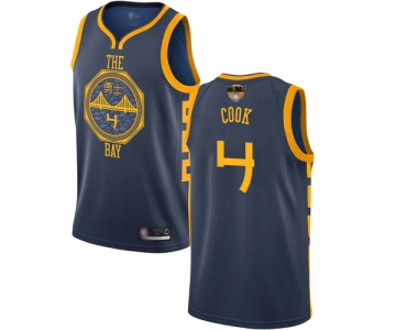 Warriors #4 Quinn Cook Navy 2019 Finals Bound Basketball Swingman City Edition 2018-19 Jersey