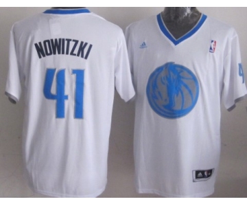 Dallas Mavericks #41 Dirk Nowitzki Revolution 30 Swingman 2013 Christmas Day White Jersey