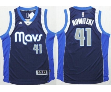 Dallas Mavericks #41 Dirk Nowitzki Revolution 30 Swingman 2014 New Navy Blue Jersey