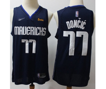 Mavericks #77 Luka Doncic Navy Basketball Swingman Statement Edition 2019-2020 Jersey
