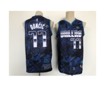Men Dallas Mavericks 77 Luka Doncic Black Stitched Basketball Jersey