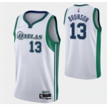 Men's Dallas Mavericks #13 Jalen Brunson White Nike Diamond 2022 City Edition Swingman Stitched Jersey