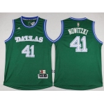Men's Dallas Mavericks #41 Dirk Nowitzki Revolution 30 Swingman 2015-16 Green Jersey