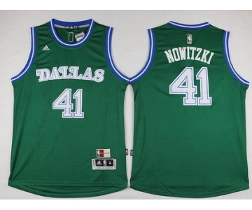 Men's Dallas Mavericks #41 Dirk Nowitzki Revolution 30 Swingman 2015-16 Green Jersey