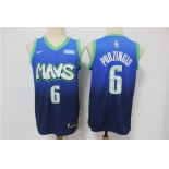 Men's Dallas Mavericks #6 Kristaps Porzingis Blue 2020 Nike City Edition Swingman Jersey With NEW Sponsor Logo