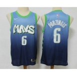 Men's Dallas Mavericks #6 Kristaps Porzingis Blue 2020 Nike City Edition Swingman Jersey