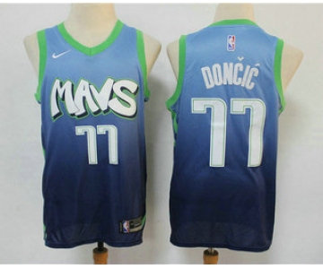 Men's Dallas Mavericks #77 Luka Doncic Blue 2020 Nike City Edition Swingman Jersey