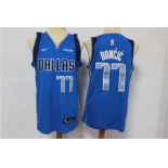 Men's Dallas Mavericks #77 Luka Doncic Light Blue 2020 NBA Swingman Stitched NBA Jersey With NEW Sponsor Logo