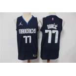 Men's Dallas Mavericks #77 Luka Doncic Navy Blue Brand Jordan 75th Anniversary Diamond 2021 Stitched Jersey
