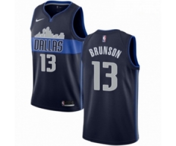 Mens Nike Dallas Mavericks 13 Jalen Brunson Swingman Navy Blue NBA Jersey Statement Edition