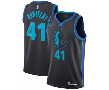 Nike Dallas Mavericks #41 Dirk Nowitzki Black 2018-19 NBA Swingman City Edition Jersey