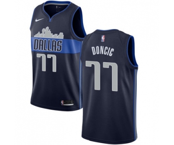 Nike Dallas Mavericks #77 Luka Doncic Navy NBA Swingman Statement Edition Jersey