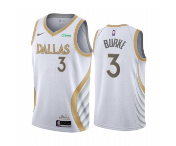 Nike Mavericks #3 Trey Burke White NBA Swingman 2020-21 City Edition Jersey