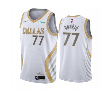 Nike Mavericks #77 Luka Doncic White NBA Swingman 2020-21 City Edition Jersey