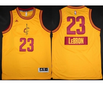 Cleveland Cavaliers #23 LeBron James Revolution 30 Swingman 2014 Christmas Day Yellow Jersey