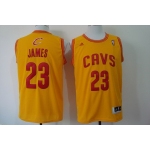 Cleveland Cavaliers #23 LeBron James Revolution 30 Swingman Yellow Jersey