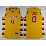 Men's Cleveland Cavaliers #0 Kevin Love Revolution 30 Swingman 2015-16 Retro Gold Jersey