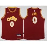 Men's Cleveland Cavaliers #0 Kevin Love Revolution 30 Swingman 2015-16 Retro Red Jersey
