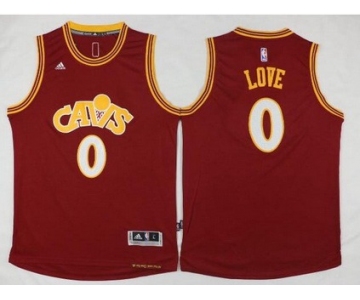 Men's Cleveland Cavaliers #0 Kevin Love Revolution 30 Swingman 2015-16 Retro Red Jersey