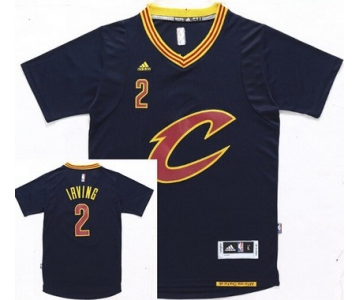Men's Cleveland Cavaliers #2 Kyrie Irving Revolution 30 Swingman 2015-16 New Navy Blue Short-Sleeved Jersey