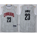Men's Cleveland Cavaliers #23 LeBron James Adidas 2015 Gray City Lights Swingman Jersey