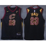 Men's Cleveland Cavaliers #23 LeBron James Black 2017-2018 Nike Swingman Goodyear Stitched NBA Jersey