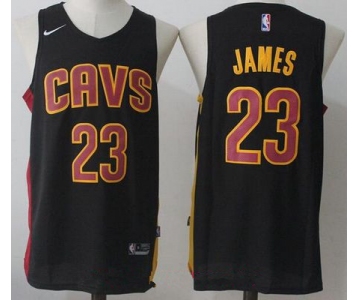 Men's Cleveland Cavaliers #23 LeBron James Black 2017-2018 Nike Swingman Stitched NBA Jersey