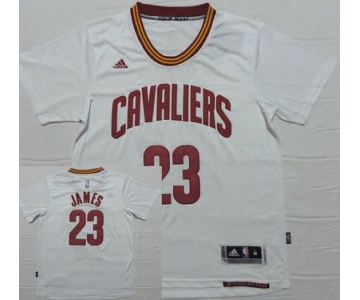 Men's Cleveland Cavaliers #23 LeBron James Revolution 30 Swingman 2014 New White Short-Sleeved Jersey