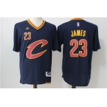 Men's Cleveland Cavaliers #23 LeBron James Revolution 30 Swingman 2016 New Navy Blue Short-Sleeved Jersey