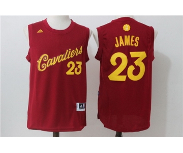 Men's Cleveland Cavaliers #23 LeBron James adidas Burgundy Red 2016 Christmas Day Stitched NBA Swingman Jersey