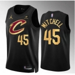 Men's Cleveland Cavaliers #45 Donovan Mitchell Black Statement Edition Stitched Jersey
